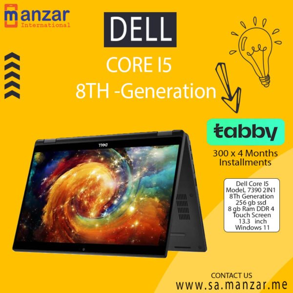 Dell Latitude 7390 2-in-1 Laptop,Touch screen Core i5-8Th-Generation